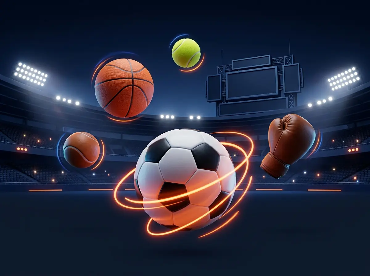 Pelota de fútbol en un estadio de noche: apuestas deportivas en Betsur
